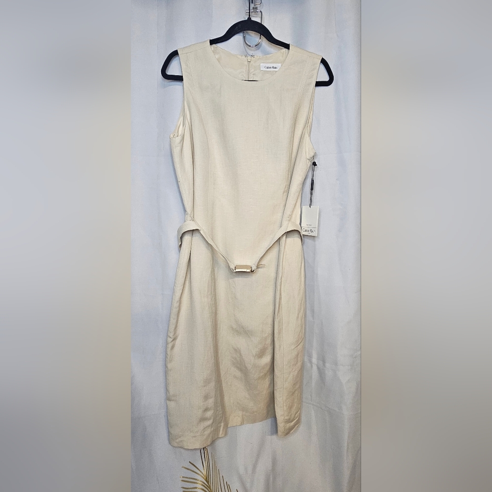 Calvin Klein Cream Sleeveless Dress